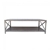 Angle Industrial French Coffee Table Chocolate 135x70cm